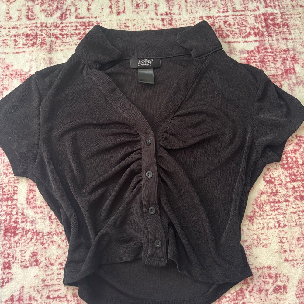 Brandy Melville Black Button-Down Shirt